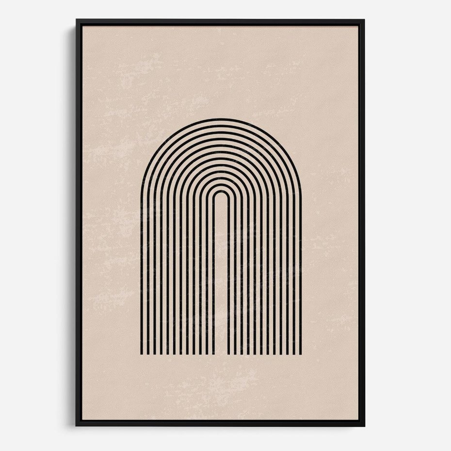 Obraz w ramie 70x100 - Migocące Echa - abstrakcyjne linie, geometria - rama czarna