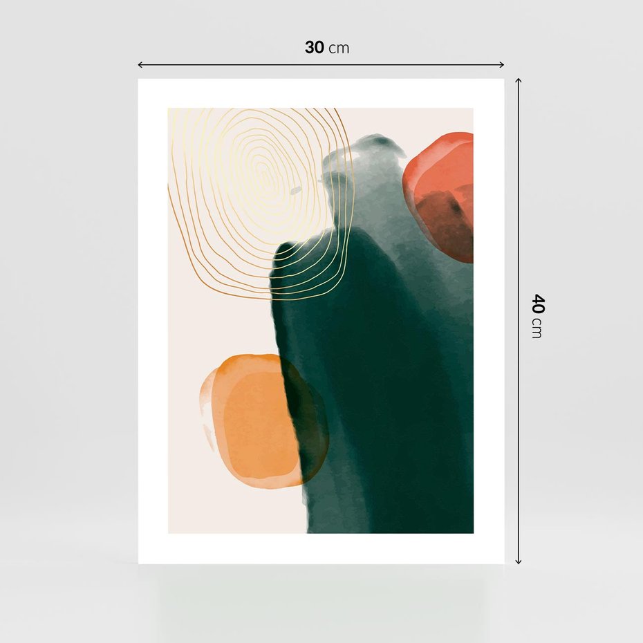 Plakat bez ramy 30x40 - Modernistyczne Spektrum - abstrakcyjna granatowa plama, akwarela