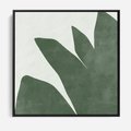 Obraz w ramie 50x50 - Oaza Harmonii - abstrakcyjny kształt, zielony plakat - rama czarna