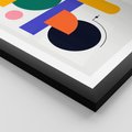 Plakat w ramie 30x40 - Przestrzenne Innowacje - nowoczesna sztuka, geometryczna kolorowa grafika - rama czarna