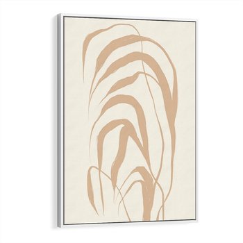 Obraz w ramie 80x120 - Formy Nowoczesności - minimalistyczny plakat, liście palmy - rama biała