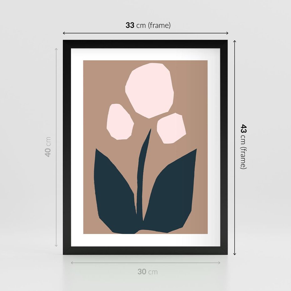 Plakat w ramie 30x40 - Refleksje Boho Przyrody - abstrakcyjny obraz, plakat - rama czarna