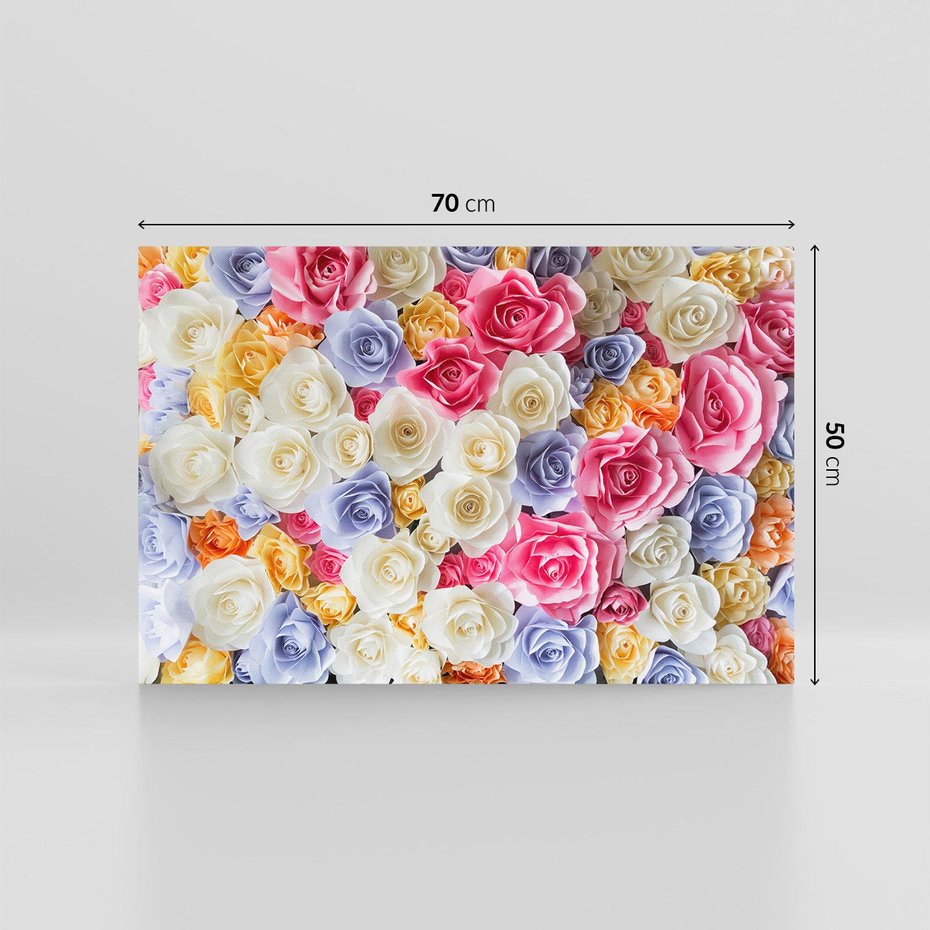 Obraz na płótnie 70x50 - Elegancja w kwiatach - kwiaty, róże