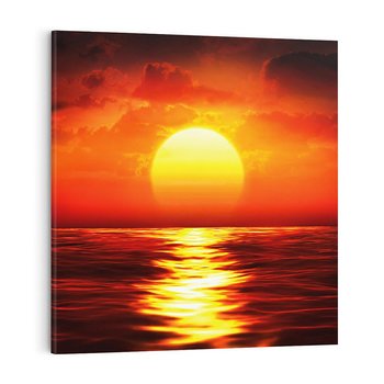 Obraz na płótnie 70x70 - Romantyczny Zachód Słońca nad Morzem - zachód, słońca