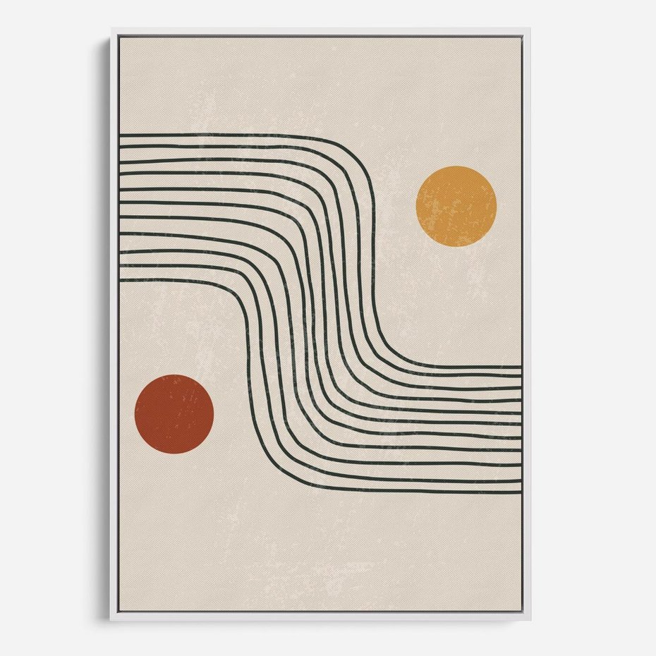 Obraz w ramie 50x70 - Czysta Refleksja - abstrakcyjna sztuka, boho kształty - rama biała