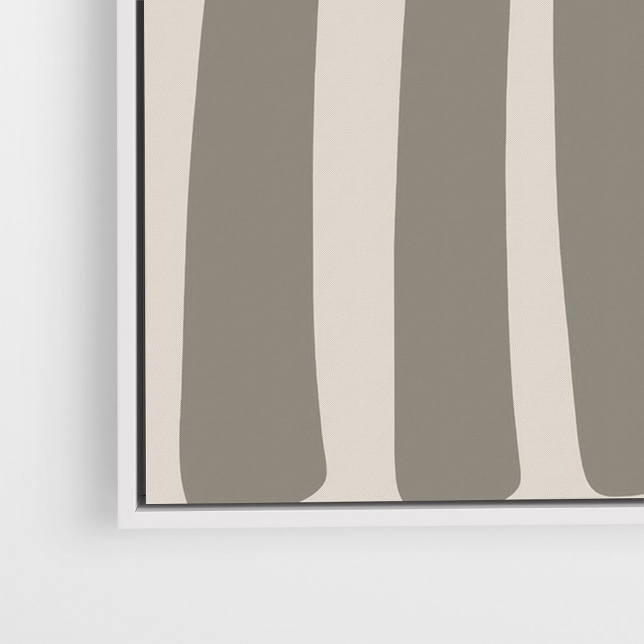 Obraz w ramie 50x70 - Beżowa Delikatność - nowoczesna sztuka, plakat modern - rama biała