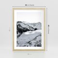 Plakat w ramie 30x40 - Biały Zimowy Pejzaż - góry w zimie, ośnieżone wysokie szczyty - rama drewno
