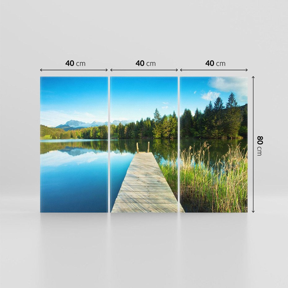 Obraz na płótnie 120x80 - Jezioro w lesie: Ucieczka do natury - jezioro, las