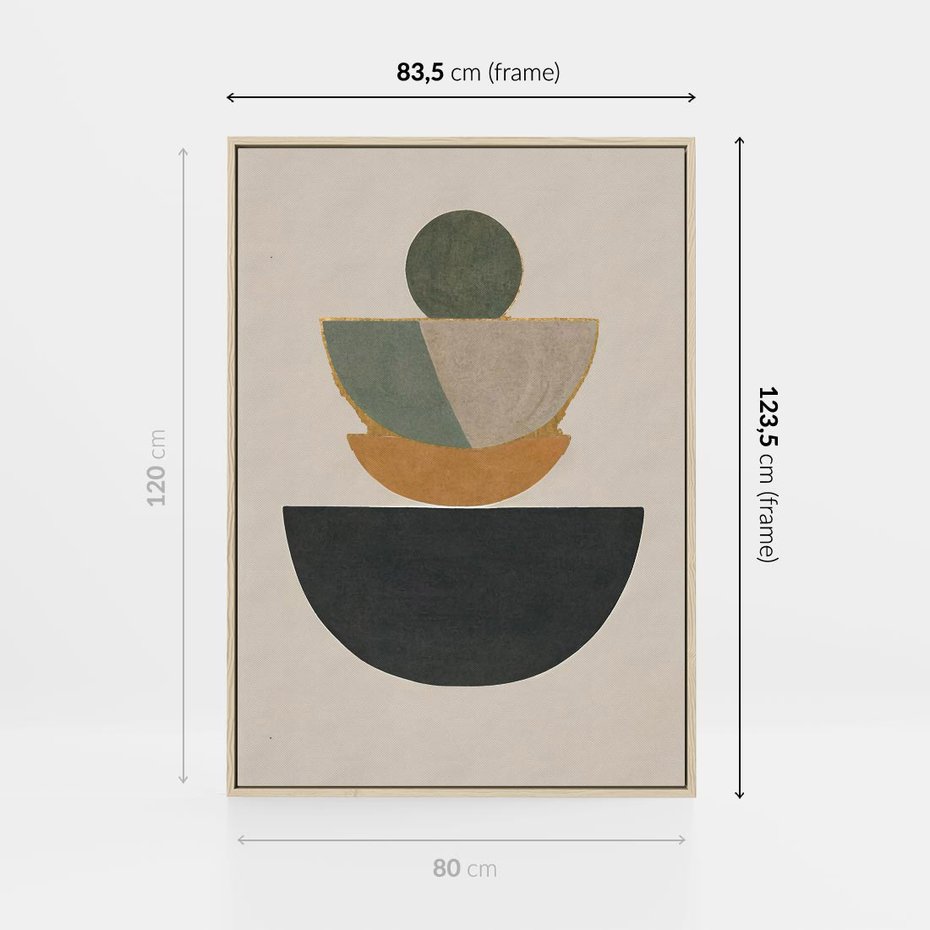 Obraz w ramie 80x120 - Podróżne Refleksyjne Odbicia - abstrakcyjny obraz, kolory ciepłe - rama drewno