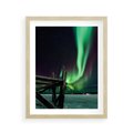Plakat w ramie 40x50 - Zorza polarna w tajemniczej nocnej przestrzeni - zorza, polarna - rama drewno