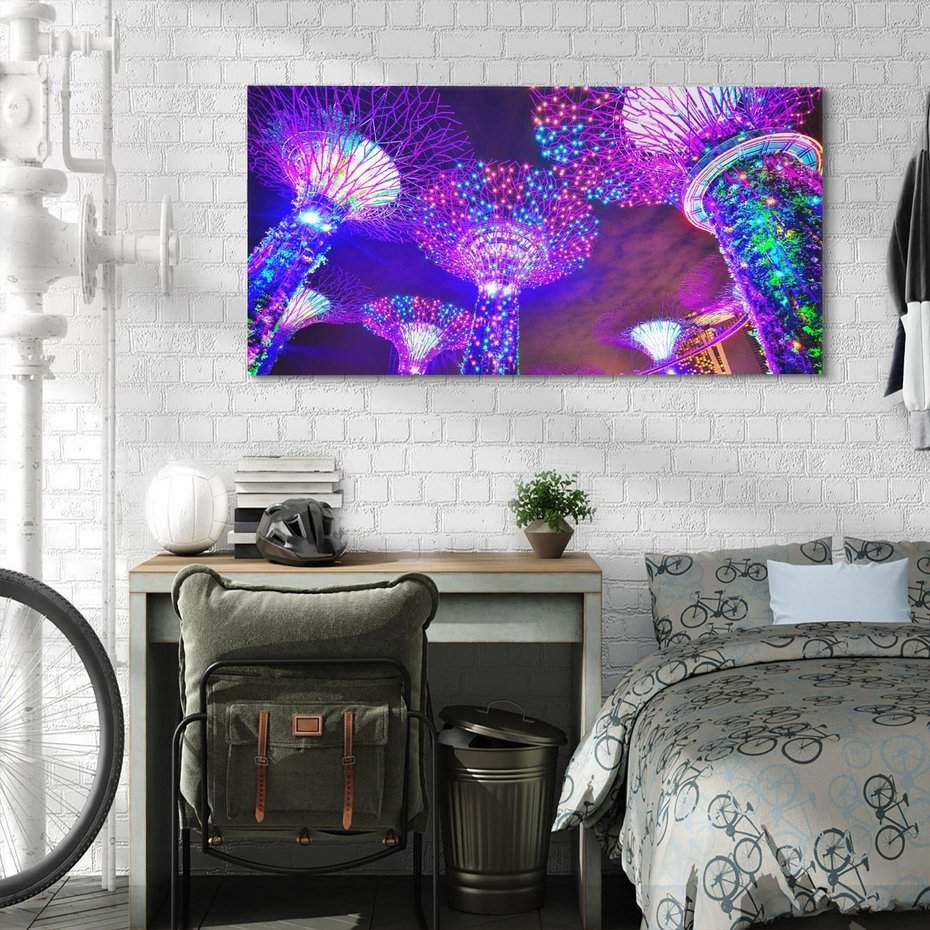 Obraz na płótnie 140x70 - Azja: nocne światła architektury - Azja, noc