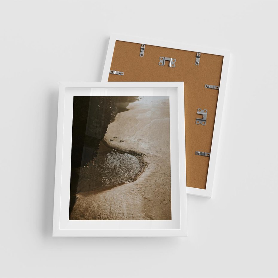 Plakat w ramie 40x50 - Relaksujący Raj - plaża, morze - rama biała