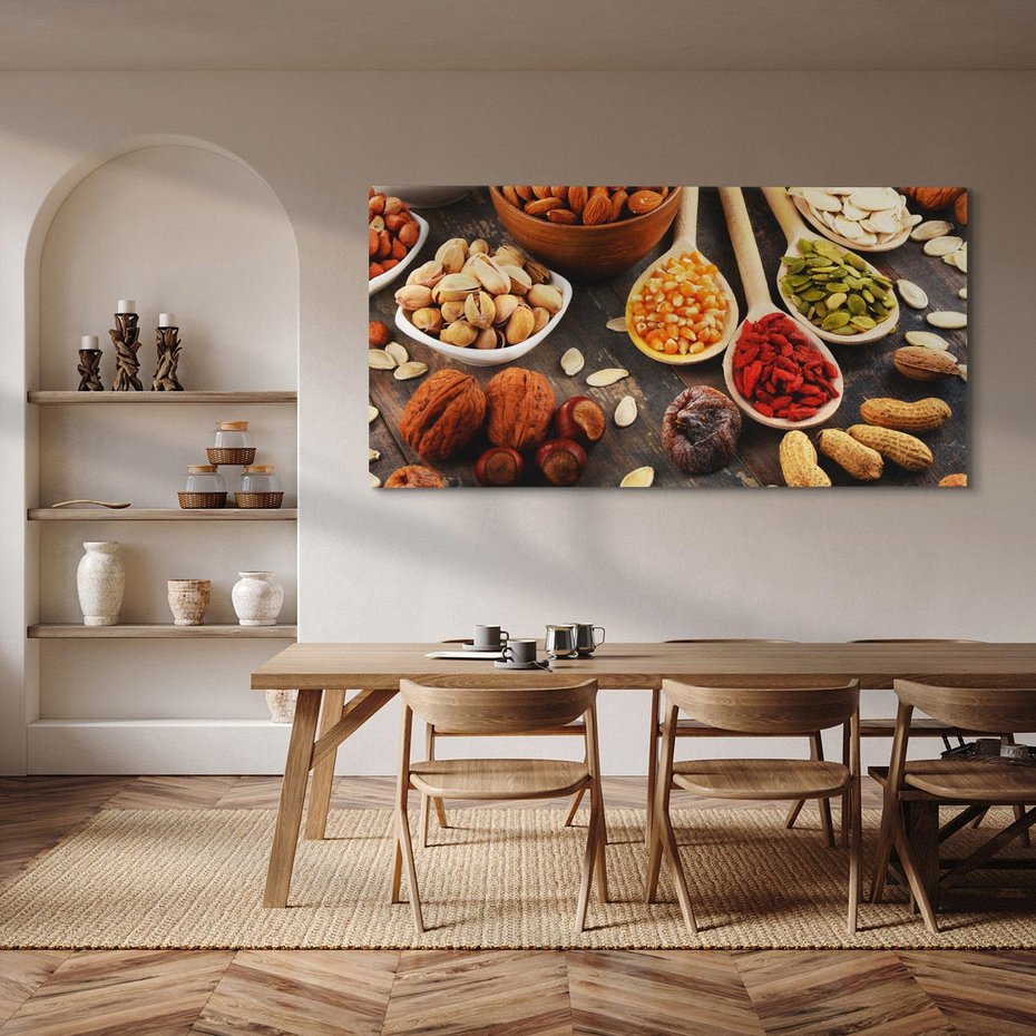 Obraz na płótnie 120x60 - Szlachetne smaki kuchni - nasiona, bakalie