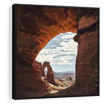 Obraz w ramie 50x50 - Magia pustynnego kanionu - pustynia, kanion - rama czarna