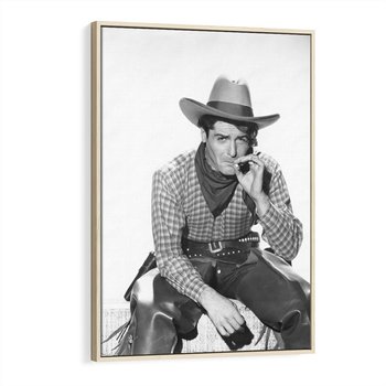 Obraz w ramie 80x120 - Dziki Zachód - retro zdjęcie, czarno białe - rama drewno