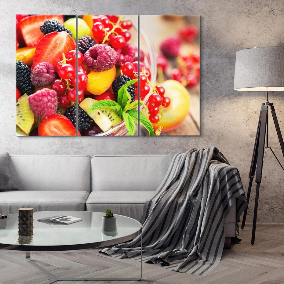 Obraz na płótnie 120x80 - Smakowite Porywy - owoce, jedzenie