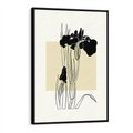 Obraz w ramie 70x100 - Rozkwitające w konturach - irys, kwiaty - rama czarna