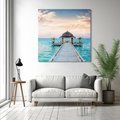 Obraz na płótnie 40x40 - Morski Pomost - morze, pomost