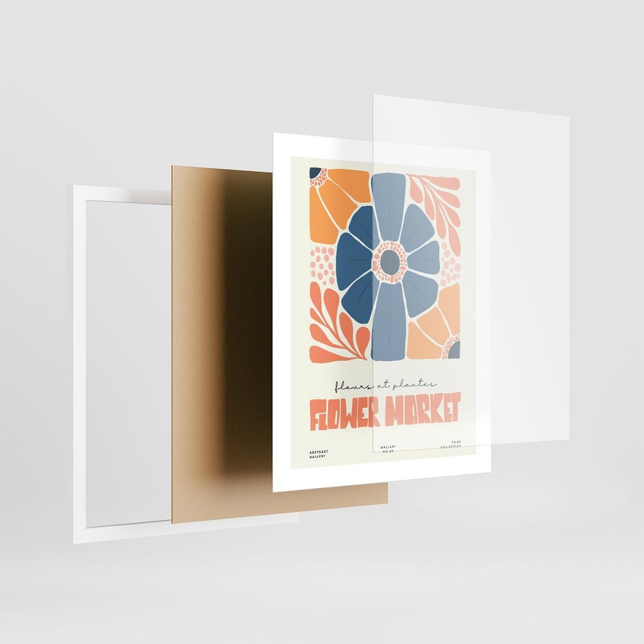 Plakat w ramie 40x50 - Rozbijające Widoki - kwiaty, nowoczesny plakat - rama biała