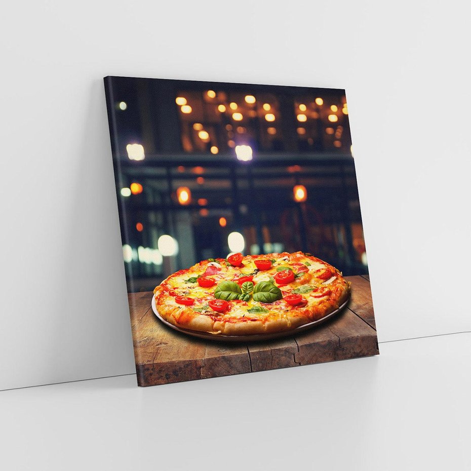 Obraz na płótnie 70x70 - Smak i tradycja - pizza, Włochy