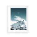 Plakat w ramie 30x40 - Nocna Magia w Górach - fotografia, śnieg - rama biała
