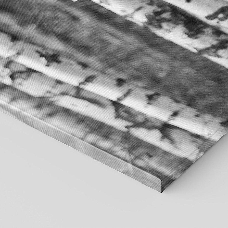 Obraz na płótnie 90x30 - Kontrast Monochromatyczny - brzozy, czarno