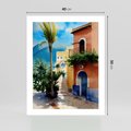 Plakat bez ramy 40x50 - Spokój Miasta nad Morzem - akwarela, sródziemnomorski klimat