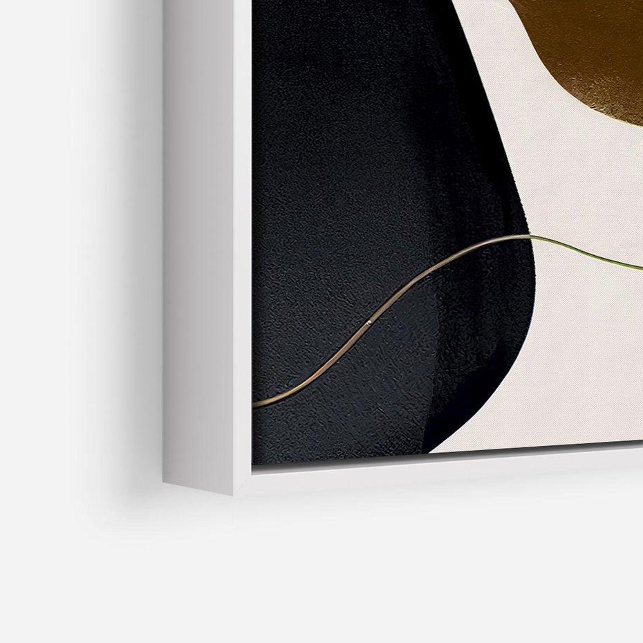 Obraz w ramie 80x80 - Wibracje uczuć i emocji - nieregularne plamy, czarny - rama biała