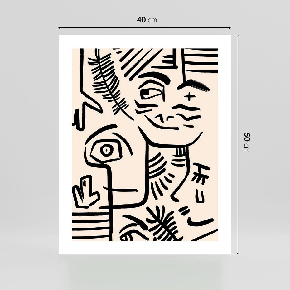 Plakat bez ramy 40x50 - Ekspresyjne Odbicia Współczesności - abstrakcyjna grafika, minimalizm