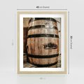 Plakat w ramie 40x50 - Rustykalna Whisky - beczka whiskey, jack daniel's - rama drewno