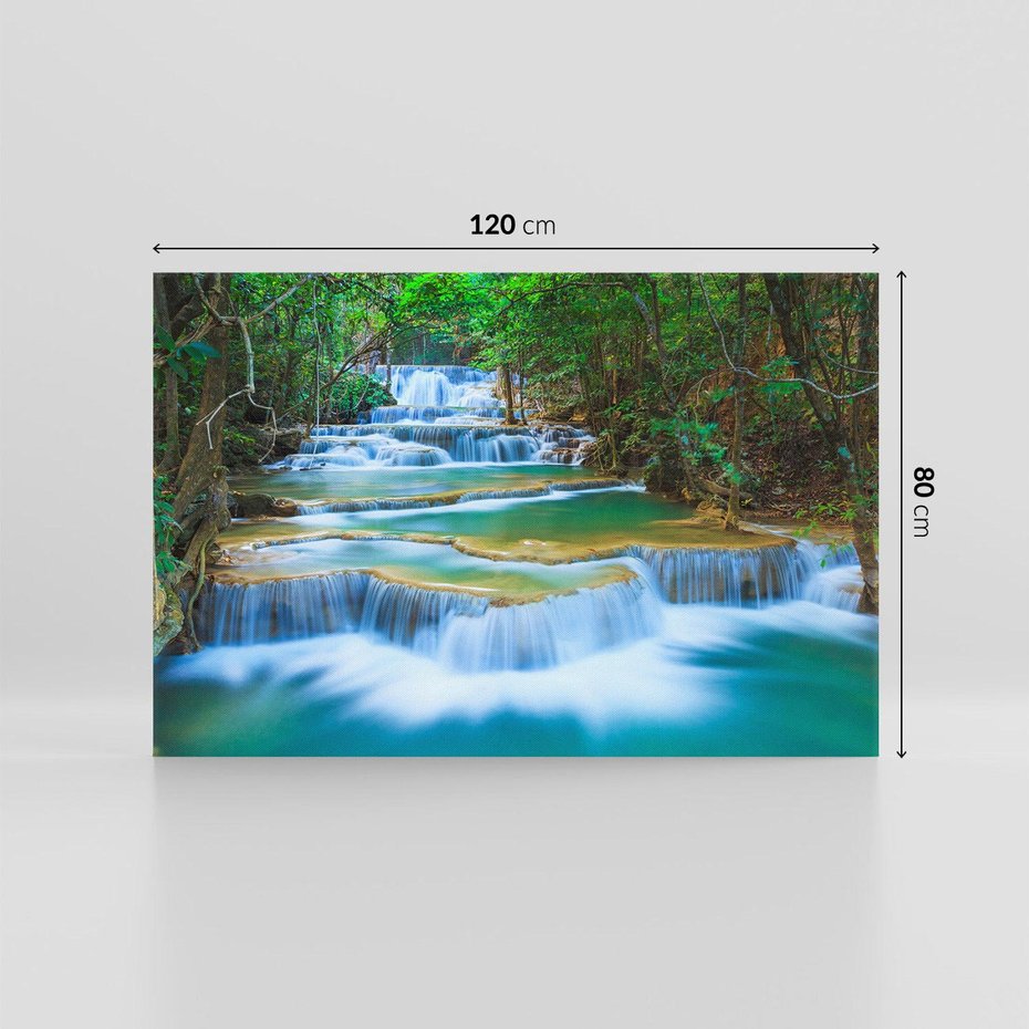 Obraz na płótnie 120x80 - Magia tajlandzkich wodospadów - wodospady, Tajlandia