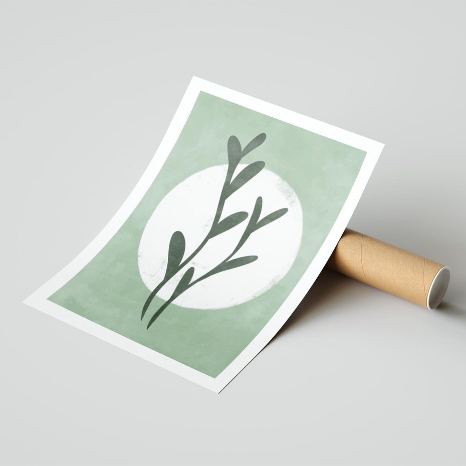 Plakat bez ramy 40x50 - Kształty Zielonego Ukojenia - zielony plakat, roślinne motywy