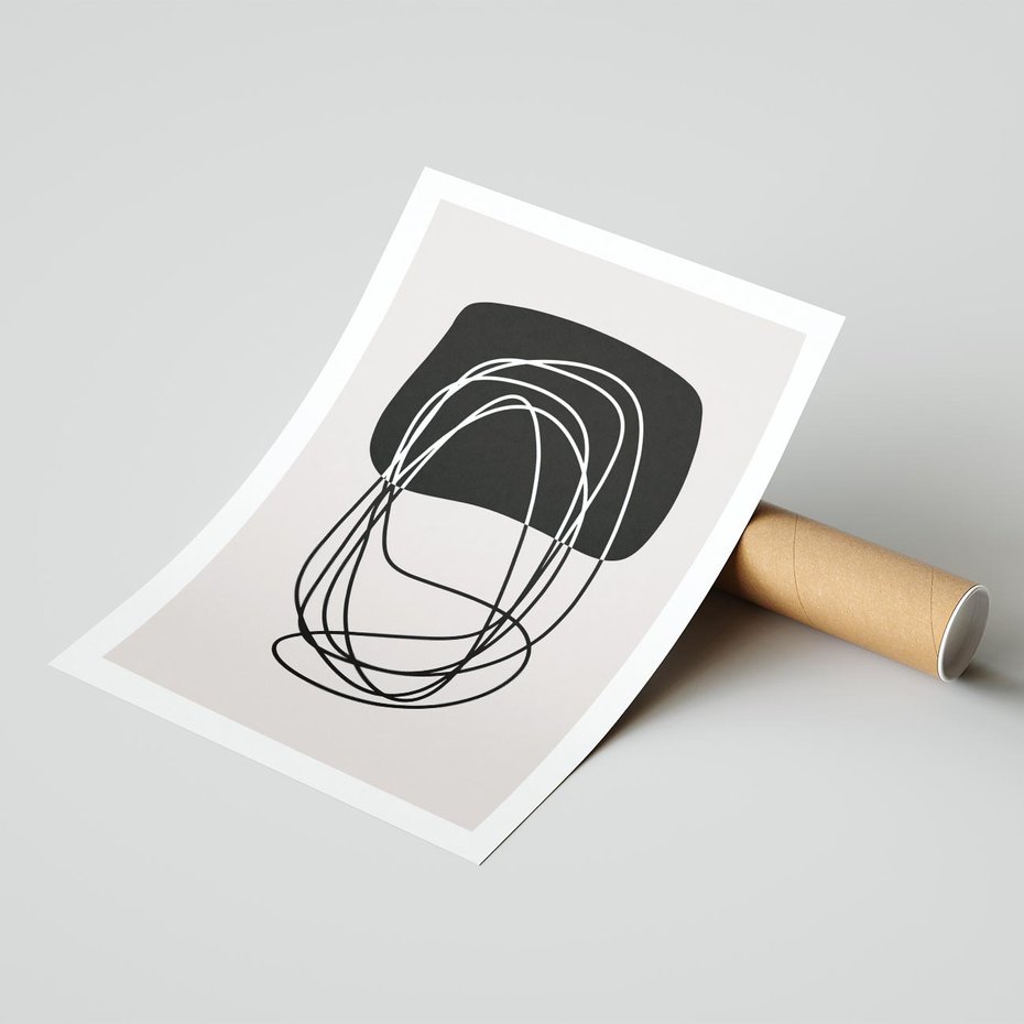 Plakat bez ramy 50x70 - Strukturalne Kontrasty - abstrakcyjne szkicowane linie, minimalizm
