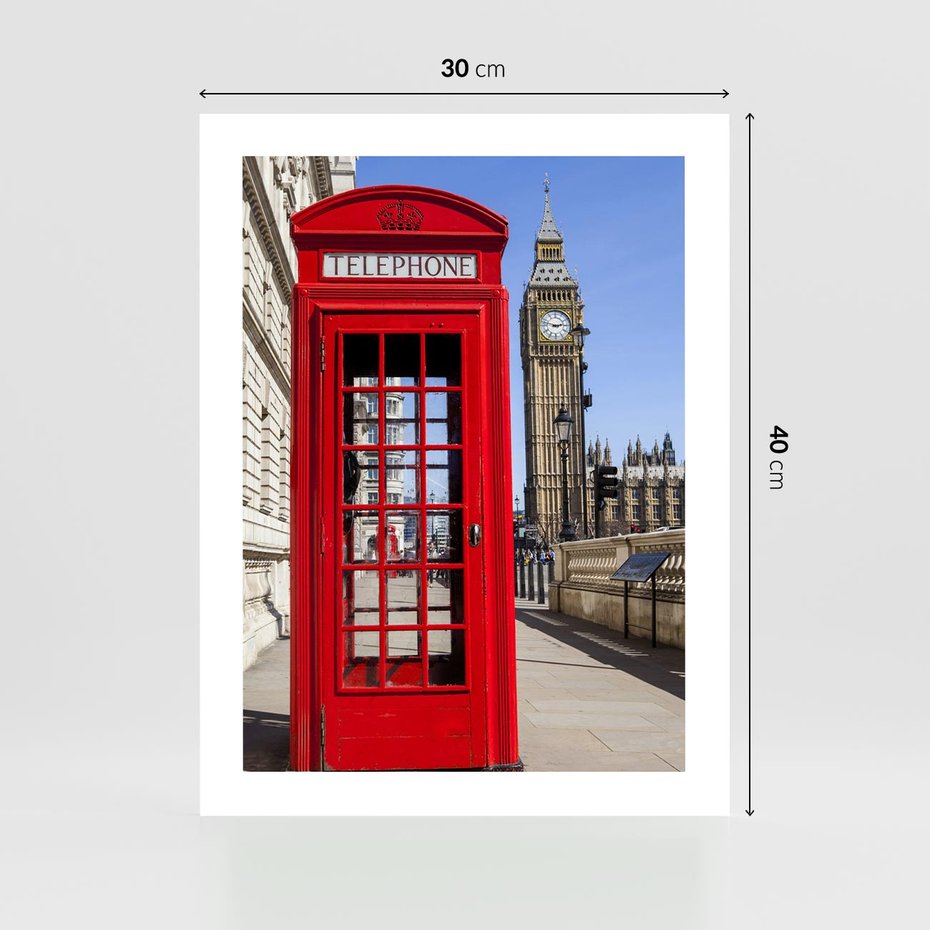 Plakat bez ramy 30x40 - Ikoniczna budka telefoniczna w Londynie - budka, telefoniczna
