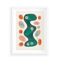 Plakat w ramie 50x70 - Wewnętrzne Spektrum - abstrakcyjne formy, dominujący kolor zielony - rama biała