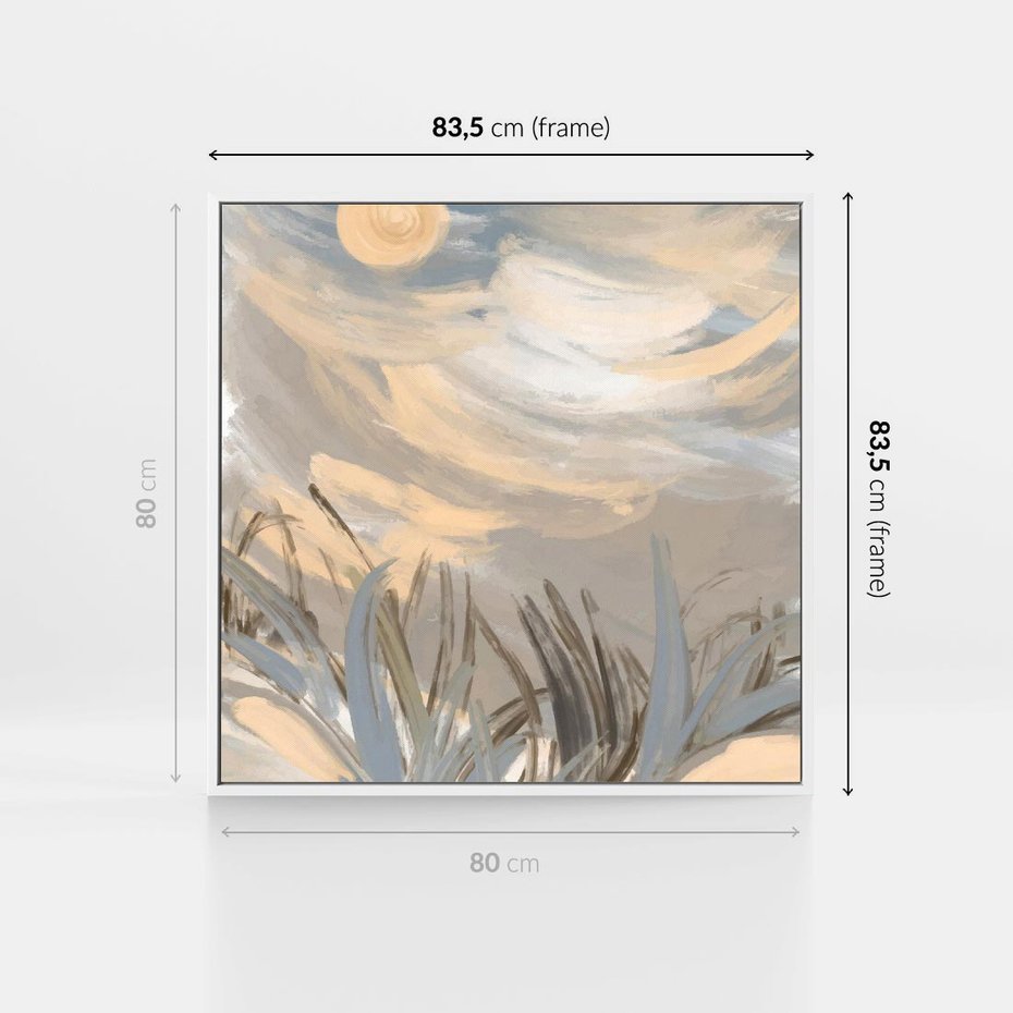 Obraz w ramie 80x80 - Światłości Taniec - akwarela, obraz - rama biała