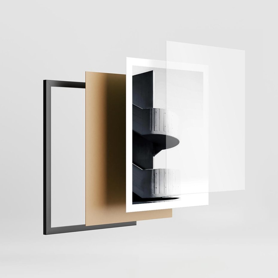 Plakat w ramie 50x70 - Elegancja Współczesności - architektura, nowoczesne formy - rama czarna