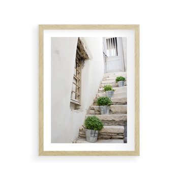 Plakat w ramie 40x50 - Wznoszące się Marzenia - schody, perspektywa - rama drewno