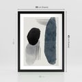 Plakat w ramie 30x40 - Abstrakcyjna Gra Szarości - abstrakcyjna grafika, akwarela - rama czarna