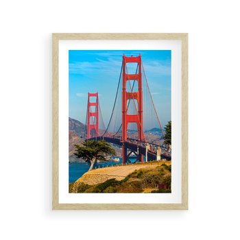 Plakat w ramie 50x70 - W krainie amerykańskich mostów - most, USA - rama drewno