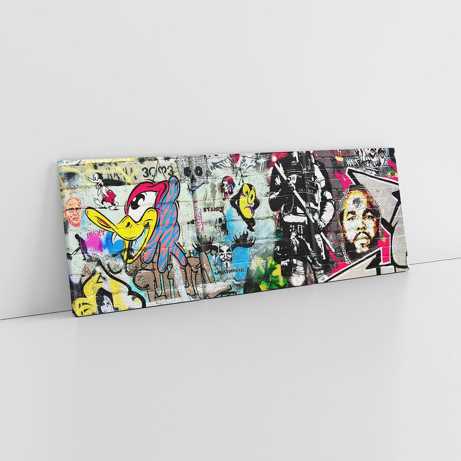 Obraz na płótnie 120x40 - Energiczne wybuchy graffiti - graffiti