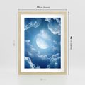 Plakat w ramie 30x40 - Księżycowe Chmury - księżyc, chmury - rama drewno