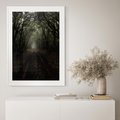 Plakat w ramie 50x70 - Urok Drogi - las, droga - rama biała