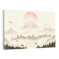 Obraz na płótnie 120x80 - Przyroda Japonii - japońska akwarela, góry