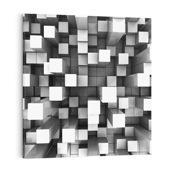 Obraz na płótnie 50x50 - Abstrakcyjne światy: 3D w kwadratach - 3D, abstrakcja