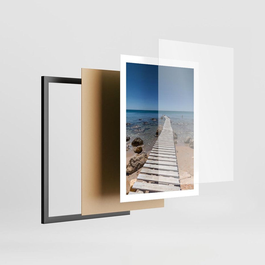 Plakat w ramie 50x70 - Oaza spokoju - plaża, morze - rama czarna