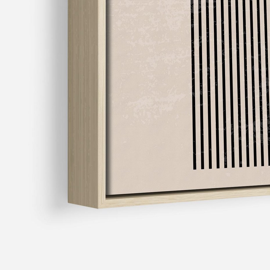 Obraz w ramie 50x50 - Migocące Echa - abstrakcyjne linie, geometria - rama drewno