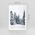 Plakat w ramie 50x70 - Zimowy Las Pod Kołdrą - las, zima - rama biała