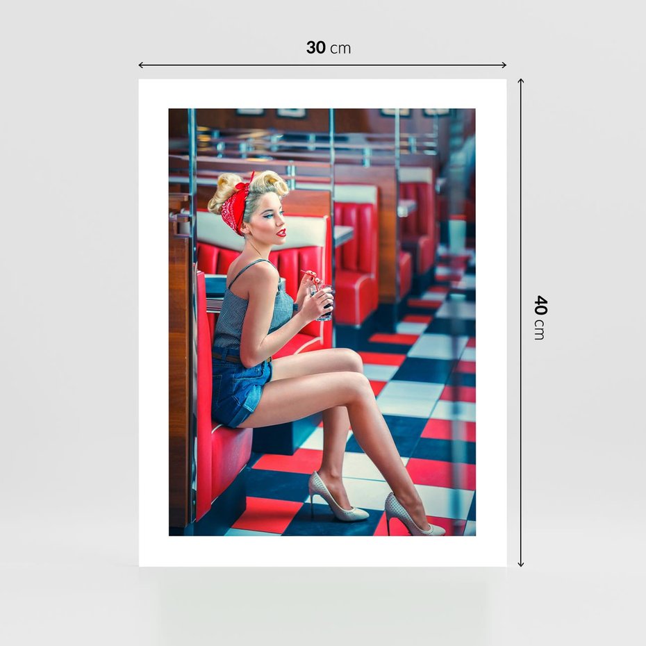 Plakat bez ramy 30x40 - Stylowa Elegancja - retro, pinup