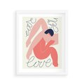 Plakat w ramie 40x50 - Dźwięk ciszy na płótnie - para zakochanych, graficzny obraz - rama biała